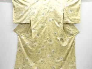 花模様織り出し手織り紬着物